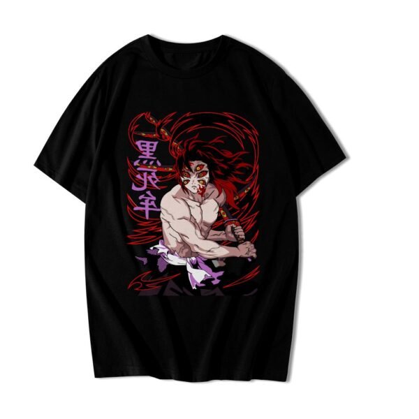 Camiseta Anime Demon Slayer Kokushibo Respiração da Lua Streetwear