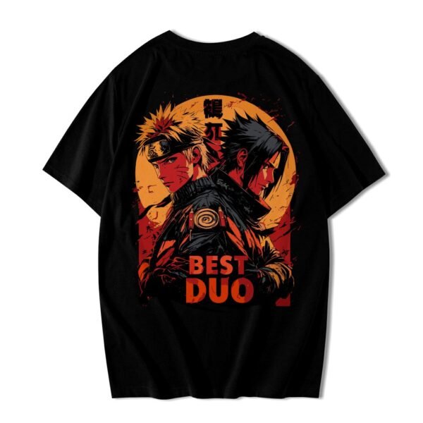 Camiseta Anime Naruto Uzumaki vs Sasuke Uchiha Streetwear Algodão
