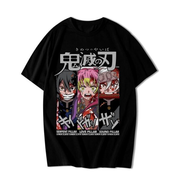 Camiseta Anime Demon Slayer Hashiras Pilares Streetwear Algodão