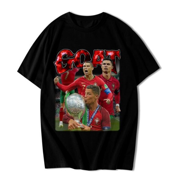 Camisa de Futebol Cristiano Ronaldo CR7 The GOAT Streetwear Algodão
