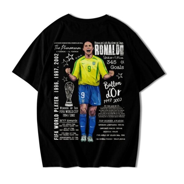 Camisa de Futebol Ronaldo Fenômeno R9 Real Madrid Streetwear Algodão