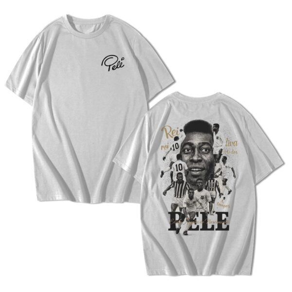 Camisa de Futebol Rei Pelé 10 Eterno Brasil Streetwear Algodão