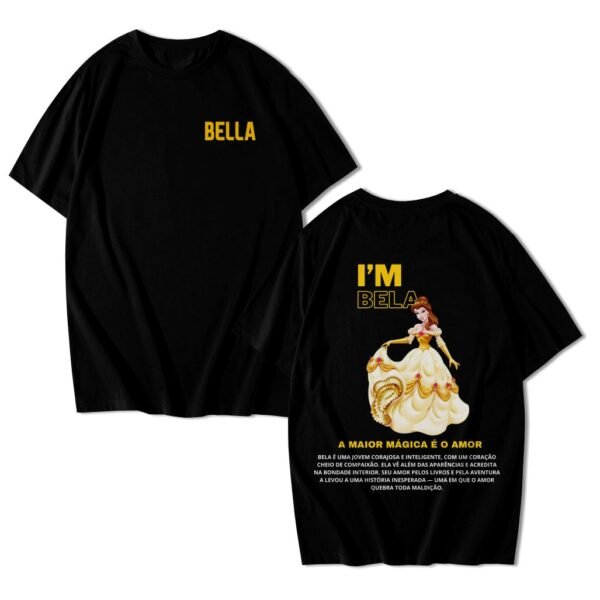 Camisa A Bela e a Fera Namorada Bela Streetwear Algodão