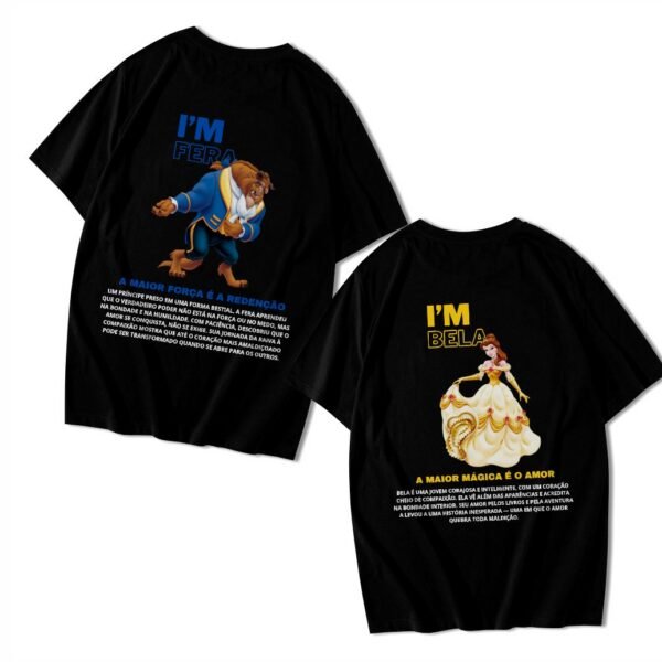 Kit Camisas de Casal A Bela e a Fera Namorados (Combo 2 Peças)
