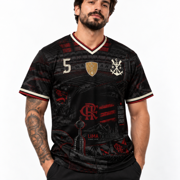 Camisa Flamengo Libertadores Edição Especial Preta Dry Fit