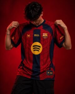 Camisa Barcelona Homem Aranha Spider-Man Futebol Dry Fit