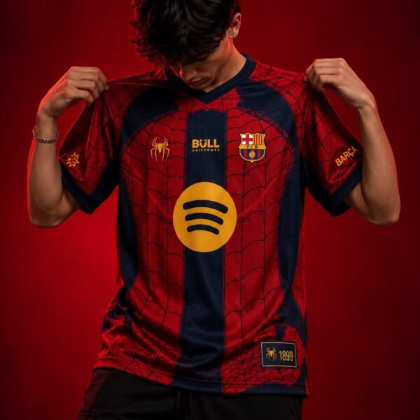 Camisa Barcelona Homem Aranha Spider-Man Futebol Dry Fit
