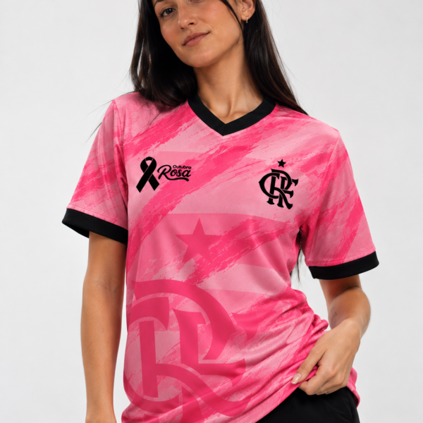 Camisa Flamengo Outubro Rosa Futebol Dry Fit Especial